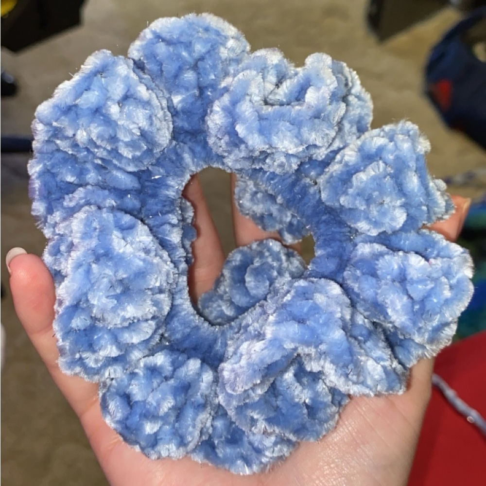 Crochet Velvet Scrunchie Hair Accessory